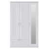 Шкаф 3-х дверный с зеркалом и ящиком "Сириус" белый
