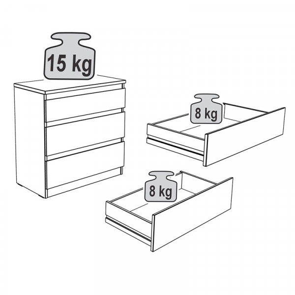 Комод "Кастор" 3 ящика (белый) Комод "Кастор" 3 ящика (белый)