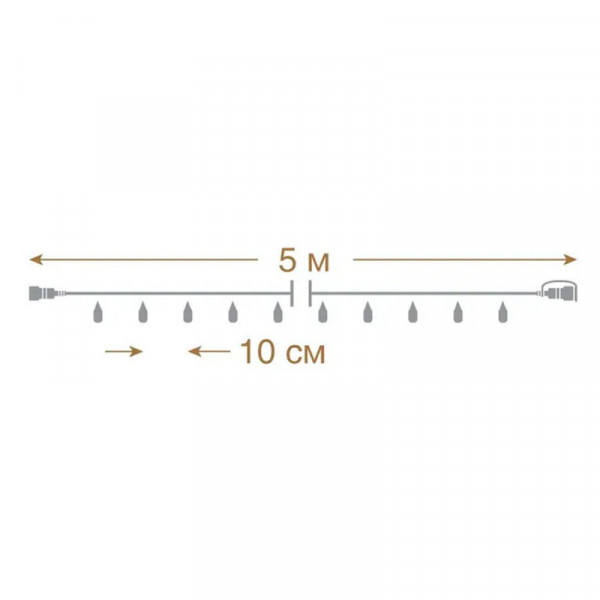 VEGAS 24V Электрогирлянда-конструктор "Нить" 48 теплых LED ламп (10 мигающих), прозрачный провод, 5 VEGAS 24V Электрогирлянда-конструктор "Нить" 48 теплых LED ламп (10 мигающих), прозрачный провод, 5
