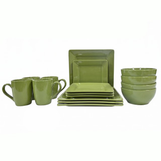 Набор посуды 16pcs-F7 16 предметов (8 квадратных тарелок+ 4 чаши + 4 кружки)