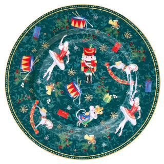 Тарелка обеденная 24см YQ25002 Щелкунчик и мышиный король, зеленый Тарелка обеденная 24см YQ25002 Щелкунчик и мышиный король, зеленый