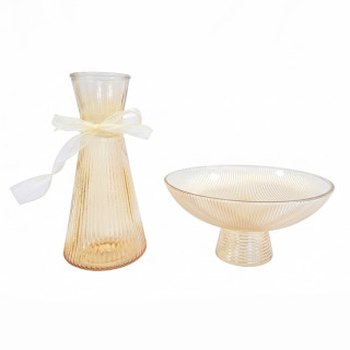 Набор из 2-х предметов ваза ( 1 л) + тарелка   ZT-220