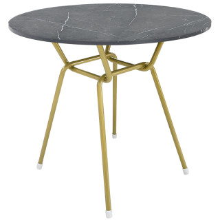 Стол "Тэйл" цв.Золото (D-800 столешница 16 мм цв.Люкс) мрамор графит