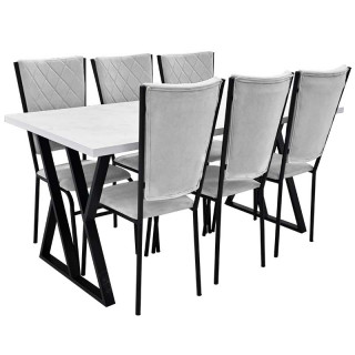 Комплект мебели "Конго+Чили" 1800*800 (бетон светлый+Ultra dove)