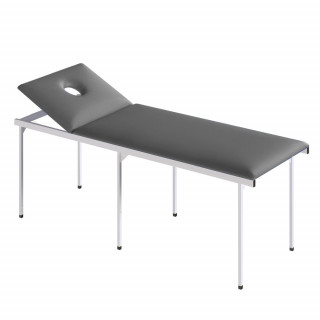 Кушетка с регулируемым подголовником (с вырезом) серый глянец