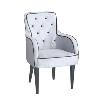 Кресло "Фрида" (кзам PU/гоб.stock (мет.ножки) светло-серый