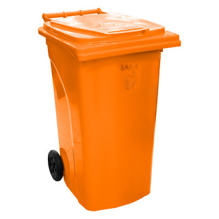 SANII Мусорный бак 240 л на колесах оранжевый