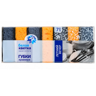 Губки кухонные «Летний вечер» 7 шт (95х65х35мм)