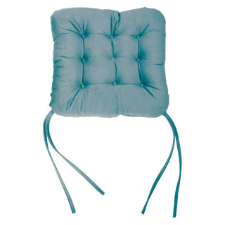 Мягкий элемент для стула (с имитацией пуговиц, бархат., серо-голубой)