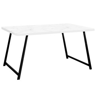 Стол "Арзу" 1800х900 (столешница F, закругл.углы, цв.Люкс) Мрамор белый