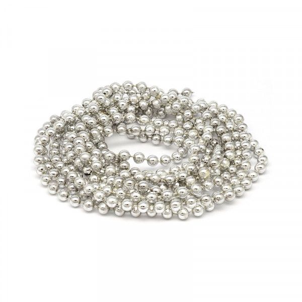 Бусы на ёлку 270 см ± 2 см, 4 мм (Серебристый) Бусы на ёлку 270 см ± 2 см, 4 мм (Серебристый)