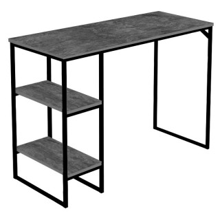 Стол "Крис" (1200х500 столешница 16 мм с полками цв.Люкс) Бетон тёмный