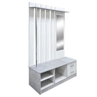 Прихожая "КУЛ-500" 1250х420х1920Н (бетон светлый;белый)