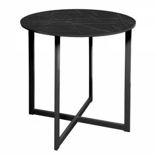 Стол "Йорк" (D-800 столешница 16 мм цв.Люкс) Мрамор тёмный