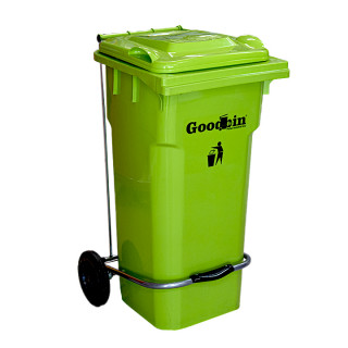 Мусорный бак "Goodbin" 120 л на колесах с педалью (зеленый)