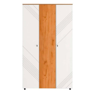 Шкаф трехстворчатый "Байкал" Дуб Золотой/Белый матовый