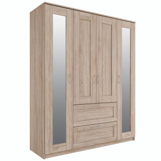 Шкаф "Сириус" 4 двери и 2 ящика (2 зеркала; сонома)